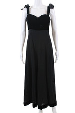 Chanel Boutique Womens Back Zip Velvet Trim Vintage Dress Black Size FR 40 93A