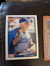 Tom Lasorda Dodgers Mgr 1991 Topps 40 Years of Baseball Card # 789 Near Mint HOF