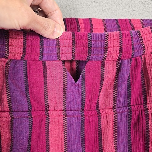Volcom Strapless Striped Cotton Dress. Pink, red, purple. Size L with pockets - Picture 12 of 14