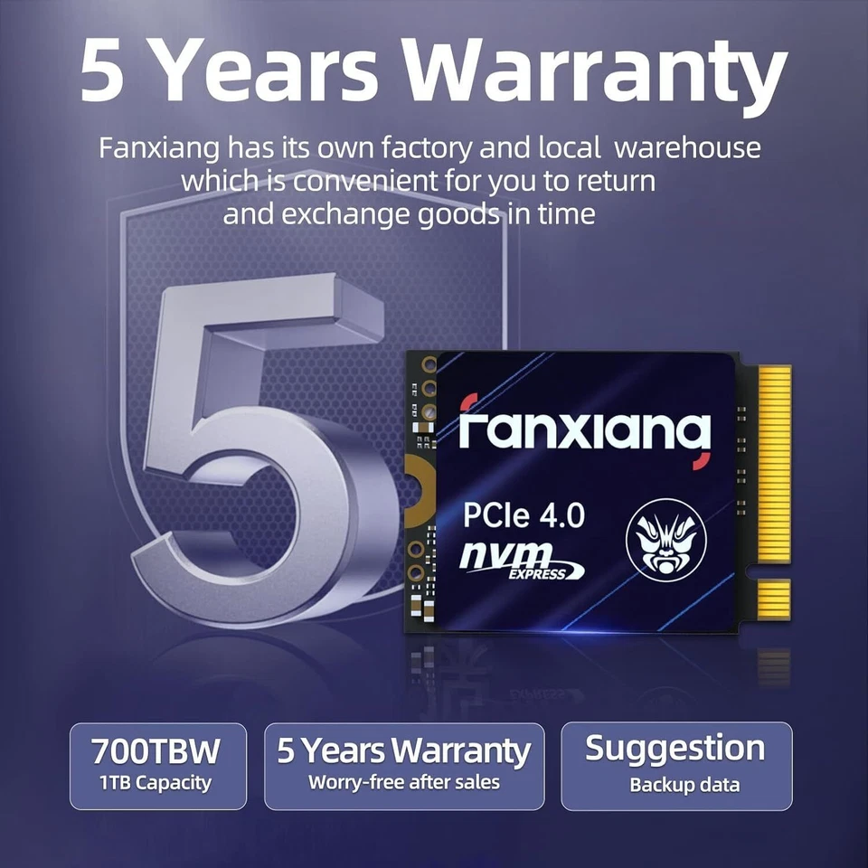 Fanxiang PCIe Gen4 Interne SSD 2TB Gaming Festplatte M.2 2230 Solid State Drive - Bild 4 von 4
