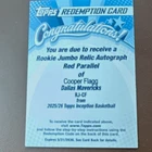 Topps 2025/26 Inception Cooper Flagg Mavericks RJ-CF RJA Relic Auto Red