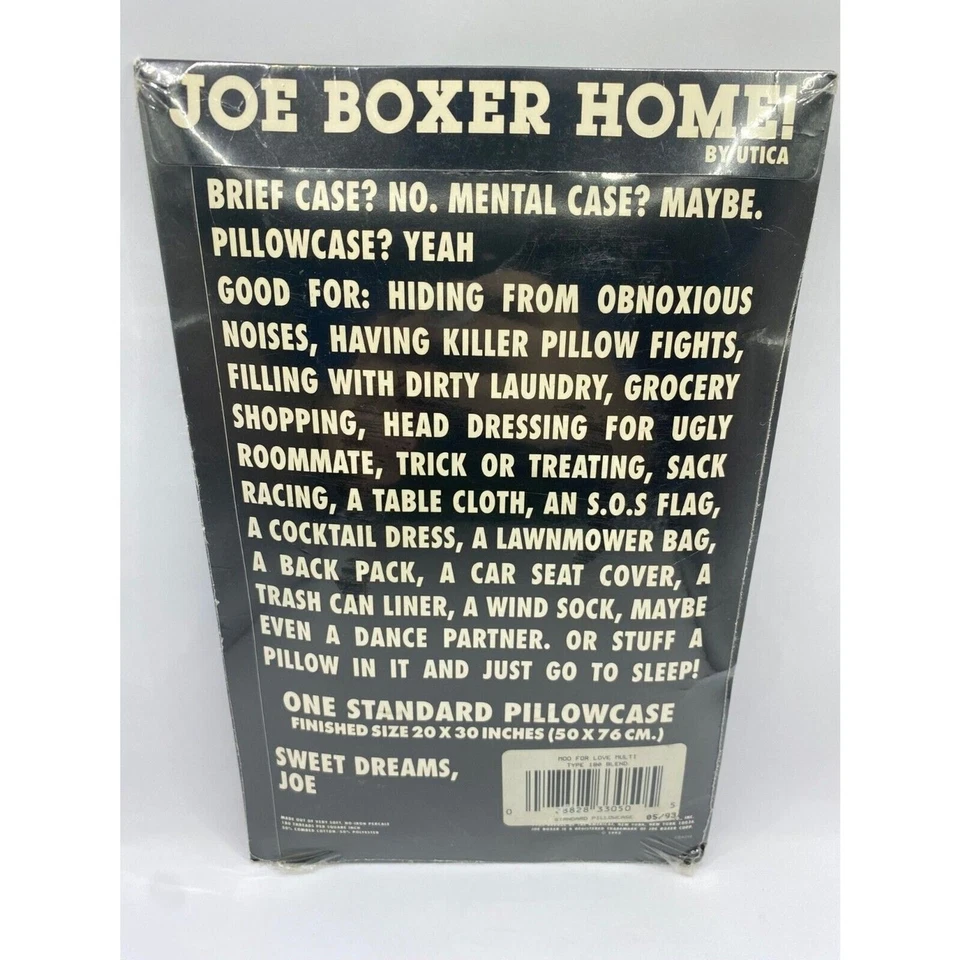 JOE BOXER Vintage Pillow Case Funny UNOPENED sealed 90s Moo For Love! - Image 4 of 4