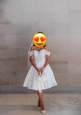 Princess Short Wedding Dresses Off Shoulder  XS TO SMALL  Mini Dress