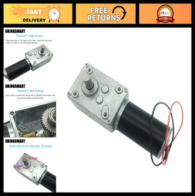12V DC Worm Gear Motor 12rpm High Torque Self-Locking Mini Turbine Robot Gear