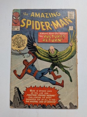 The Amazing Spider-Man #7 - 2nd App Vulture, 1963, Marvel, Low Grade/See Details