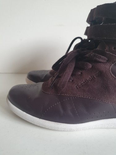 Reebok Classic Womens High Hi Top Hidden Wedge Heel Purple - Picture 3 of 24