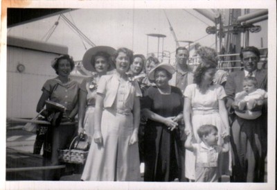 Vintage Velox Photograph Family Sailing Day 1952 Black & White