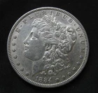 1884 Morgan Silver Dollar Circ AU+ Condition Light Peripheral Toning/Patina