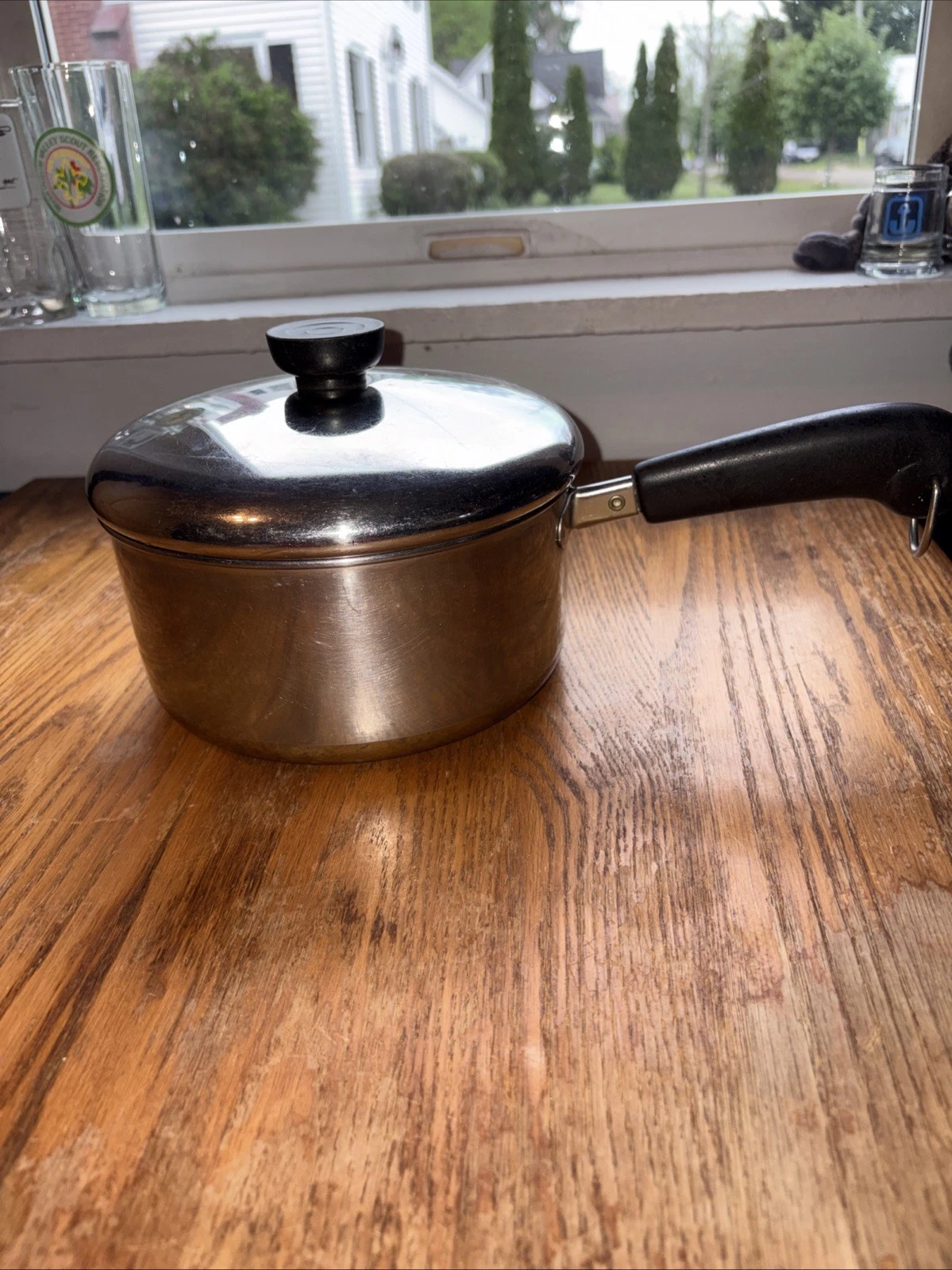 Vintage Revere Ware 2Qt Stainless Steel Sauce Pan Pot with Lid.