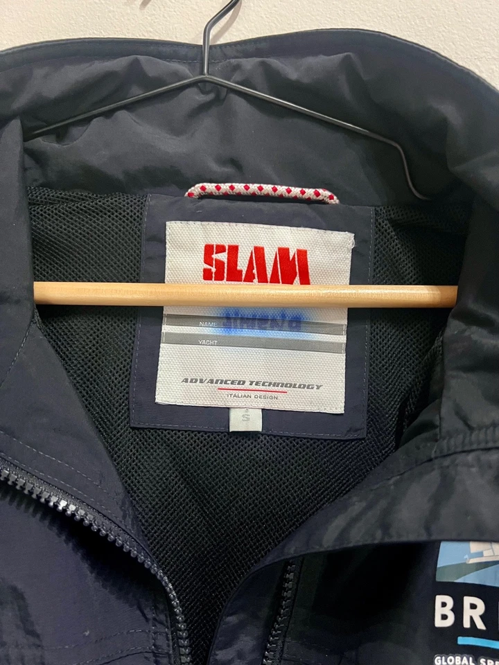 Chaqueta cortavientos de vela SLAM ATS azul marino - logotipo de especialidad global británica Foto 2 de 4