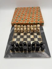 Marble Chess Set Black And Ivory