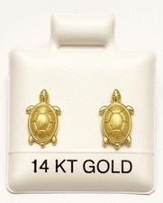 14 K Gold Turtle Earrings