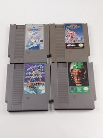 Lotto 4 giochi Nintendo NES Tecmo Bowl Top Gun Double Dragon 2 e Tom Sawyer TESTATI