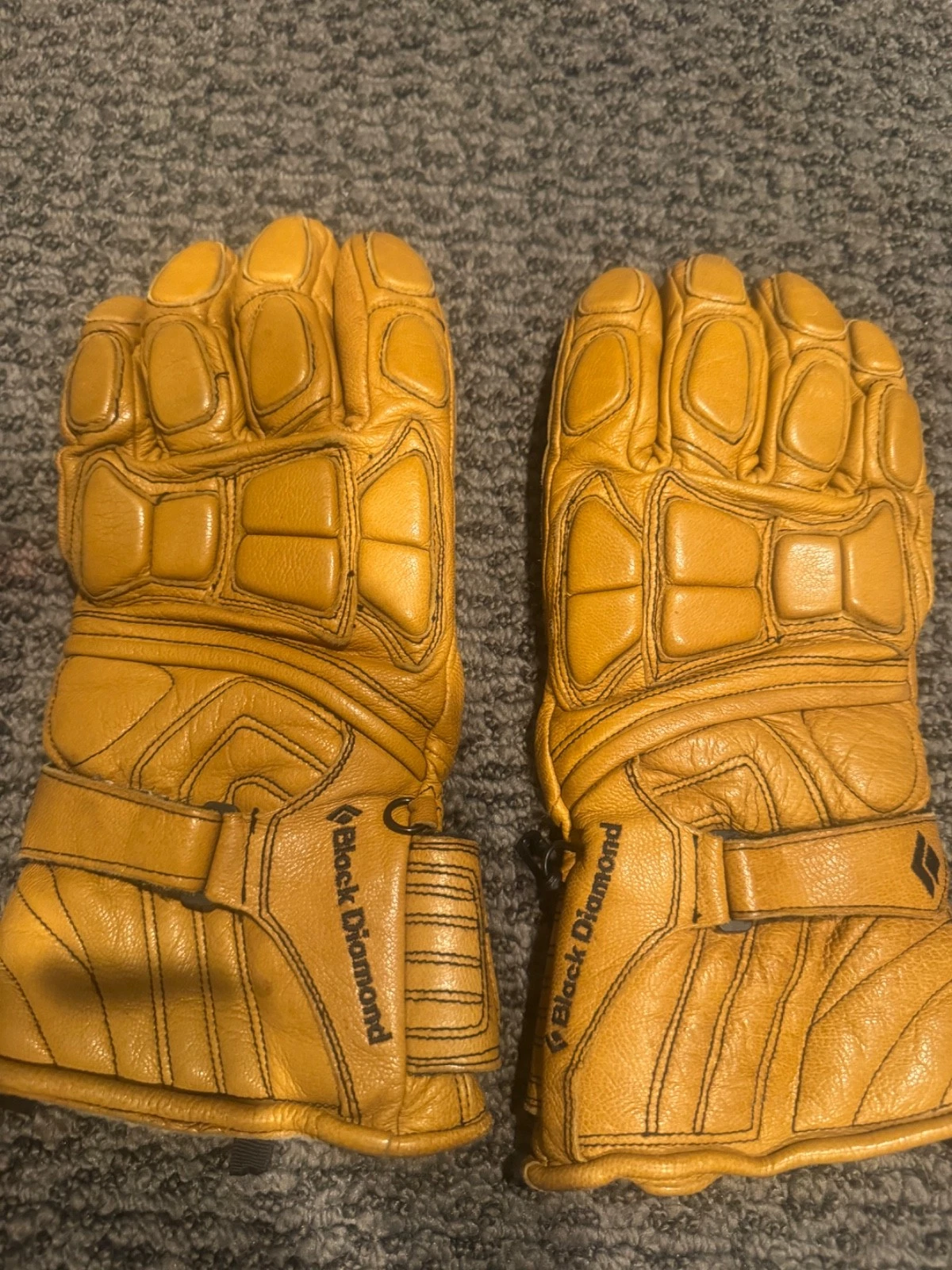 Black Diamond Mad Max Ski Gloves Men’s Large Gore Tex Leather Khaki Brown Snow