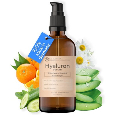 BIO Hyaluron Serum hochdosiert  Beste Hyaluronsäure (Oligo) 8 Fach Anti Aging
