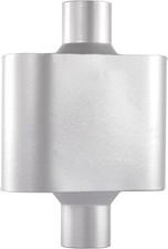 Universal Mufflers,Performance Automotive Exhaust Muffler  Single 2.5" Silver