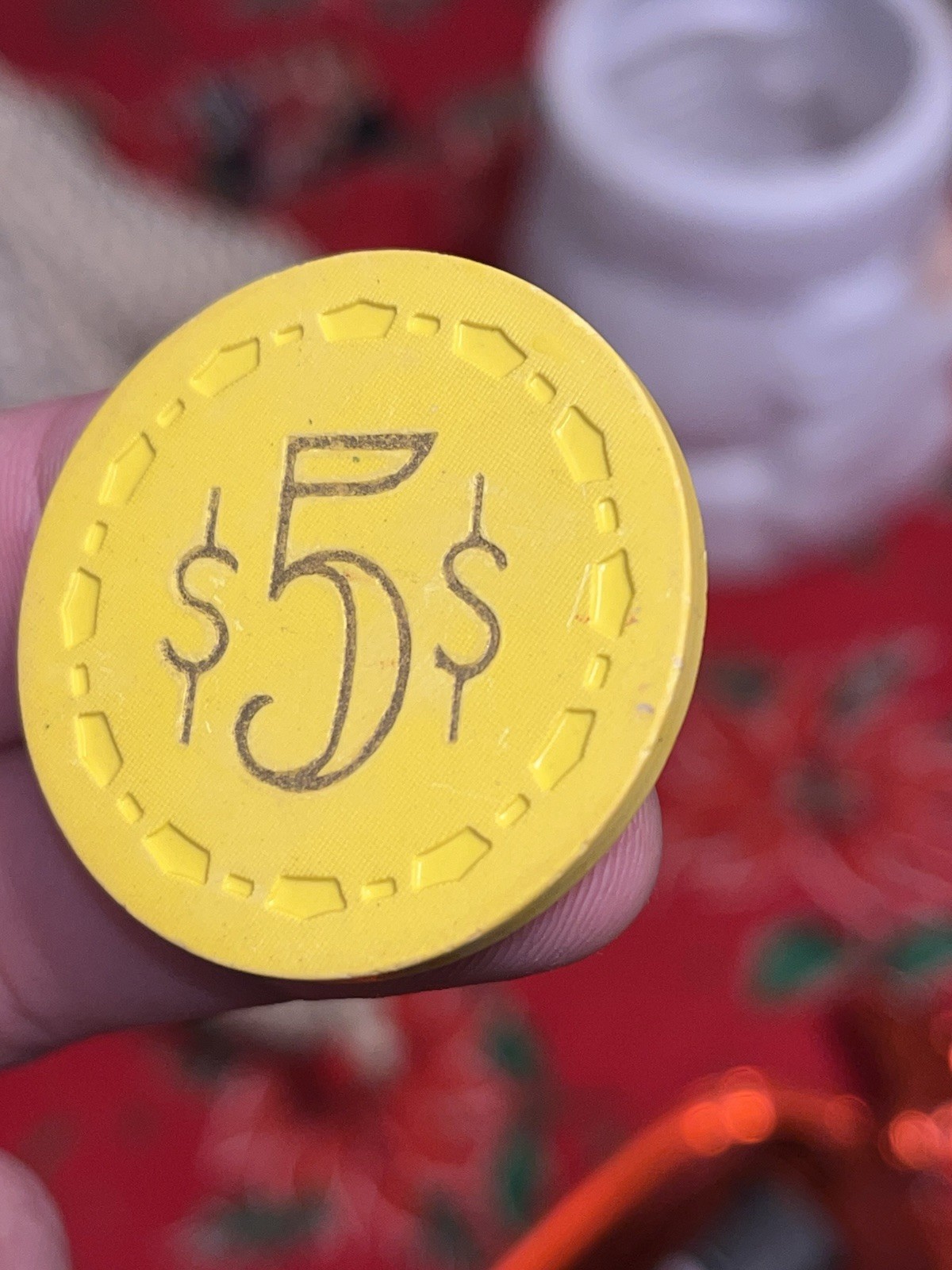 Rare 1st Issue 1953 VINTAGE CASINO CHIP $5.00 COTTON CLUB LAS VEGAS NV Poker Old