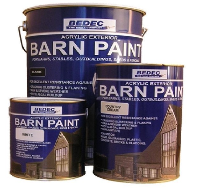 5lt Bedec Acrylic Exterior Barn Paint Satin Black for All External Wood