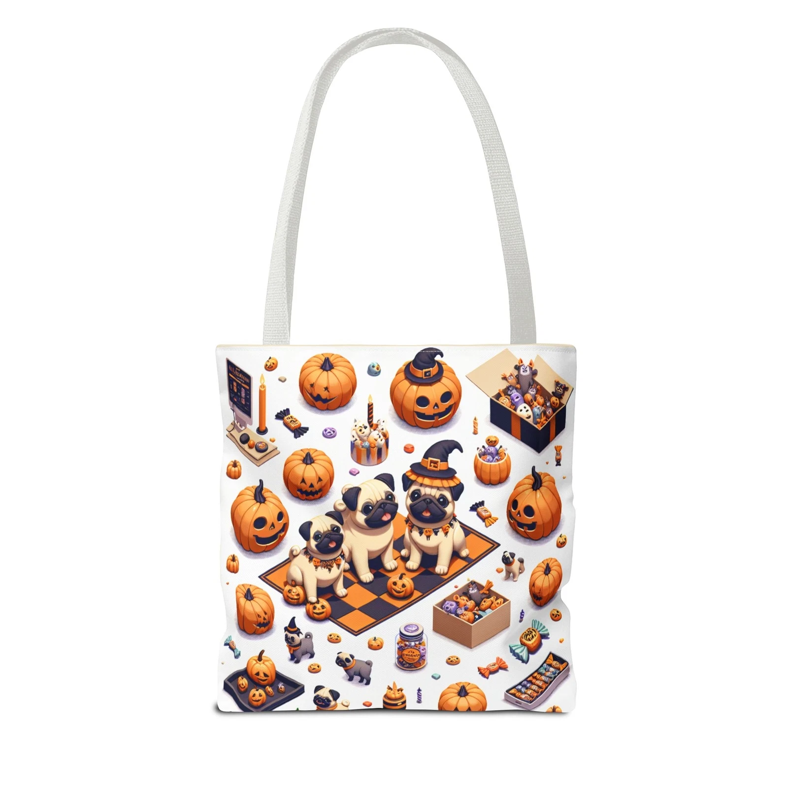 Halloween and Pugs Tote Bag