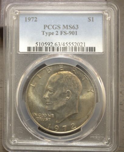 1972 Type 2 Eisenhower "Ike" Dollar PCGS MS63 Lot 201