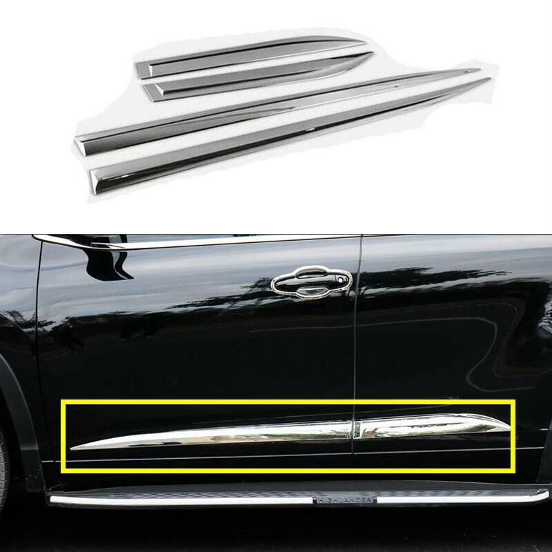 ABS Chrome Car Body Side Molding Cover Trim 4PCS For Toyota Highlander