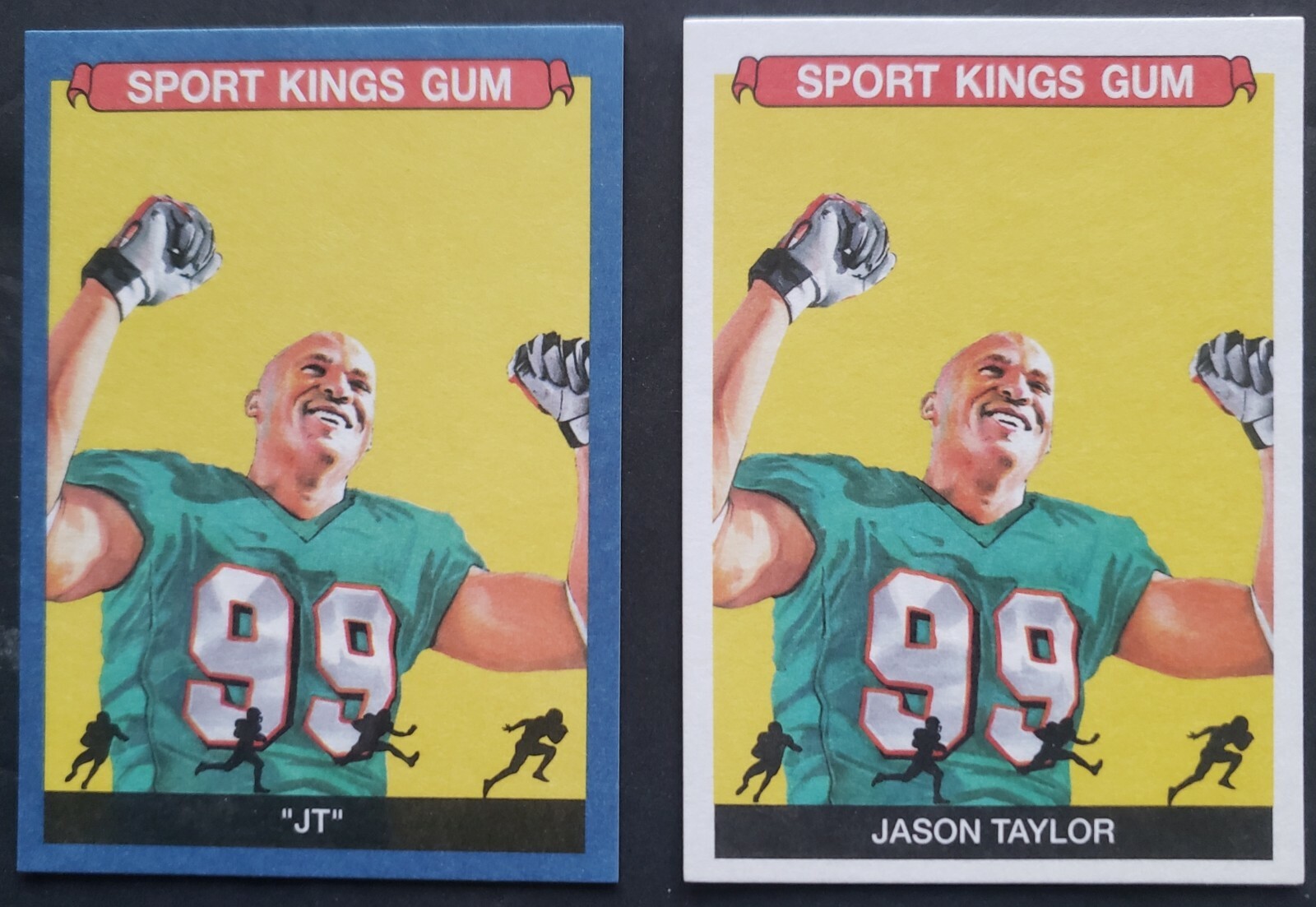 2022 SPORT KINGS GUM JASON TAYLOR 96 2 CARD LOT SP BLUE NFL MIAMI