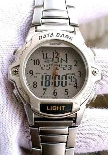 Casio ABX-24 Twincept Data Bank 2359 Analog Digital Back Light Men Watch Vintage - Picture 2 of 22
