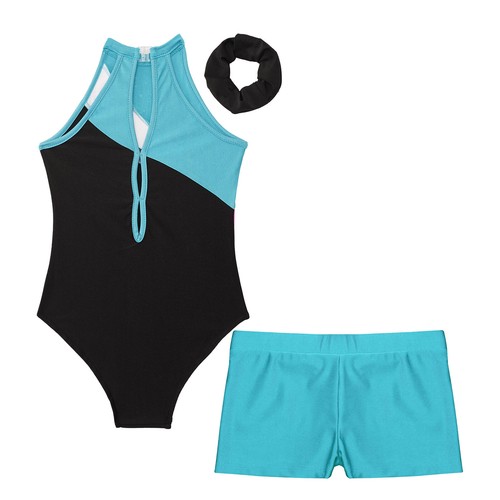 Kids Girls Leotard Yoga Rompers Sparkly Bodysuit Ballet Set Gym Outfit Latin - Picture 40 of 71