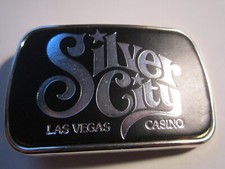 VINTAGE SILVER CITY LAS VEGAS CASINO BELT BUCKLE - GW-9