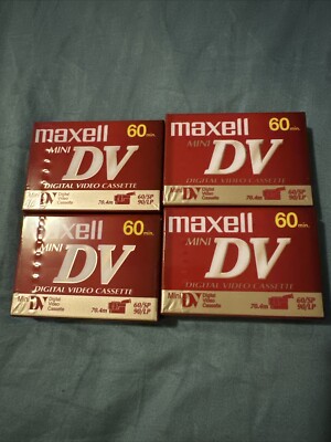 4 New Maxell Mini DV Cassette 60 minute SP/90 minute LP Factory Sealed FREE SHIP