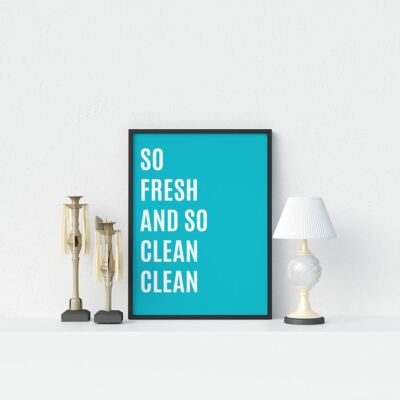 So Fresh So Clean Clean Bathroom Wall Decor Framed Scandi Art Minimalist Print Ebay