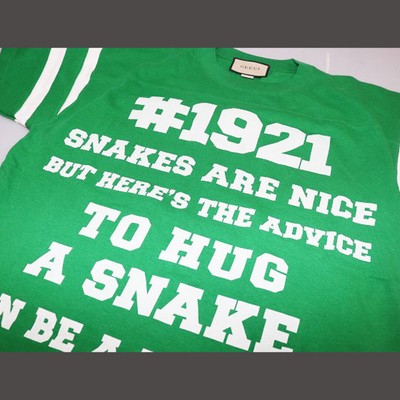 【GUCCI】TO HUG A SNAKE Tシャツ サイズS Gucci SS21 1921 Series To Hug a Snake Alphabet Printing Short