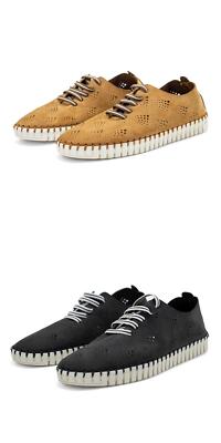 Women s Eric Michael Annie Leather Flats with Elastic Laces Comfort Shoes