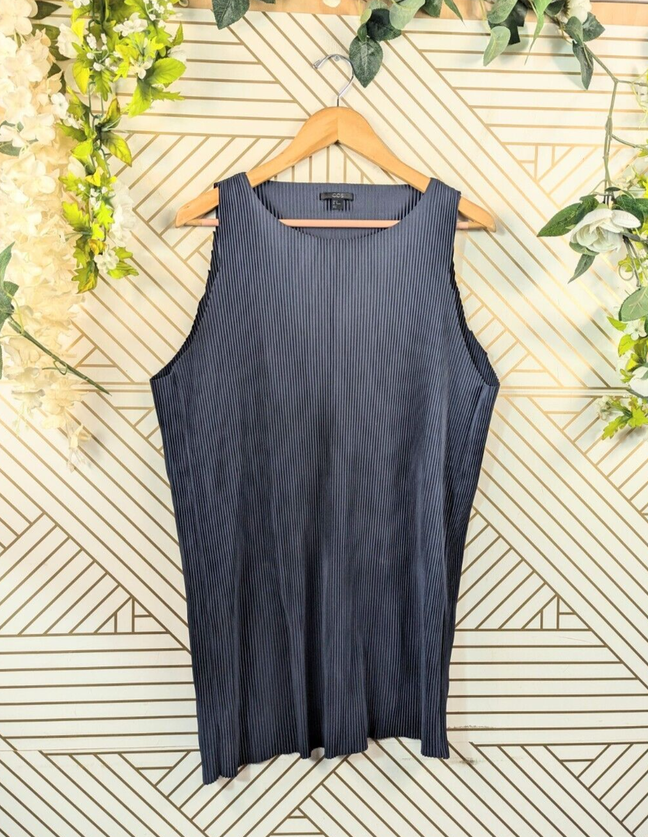 cos blue pleated dress Melodie Halter Knit Maxi Dress - Cyan Blue