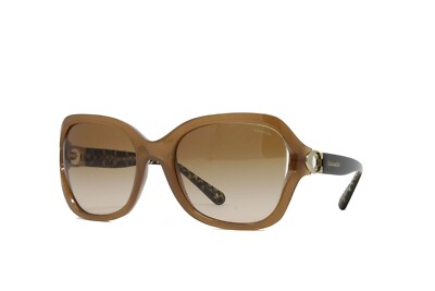 COACH Women\'s Light Brown Gradient Oversized Sunglasses Amazon.com: COACH HC7064 Sunglasses, Light Gold/Brown  main image 4