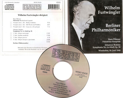 Hans Pfitzner: Palestrina-Vorspiele; Brahms: Symphonie No. 4 e-moll CD #1020LM