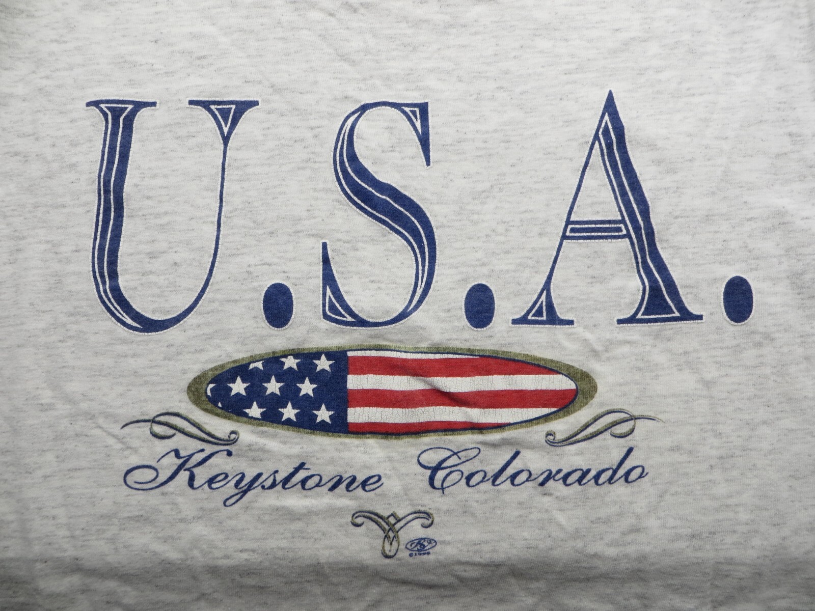 Vintage Power Pro 1996 U.S.A Keystone Colorado T-Shirt Light Gray Size XL image 4