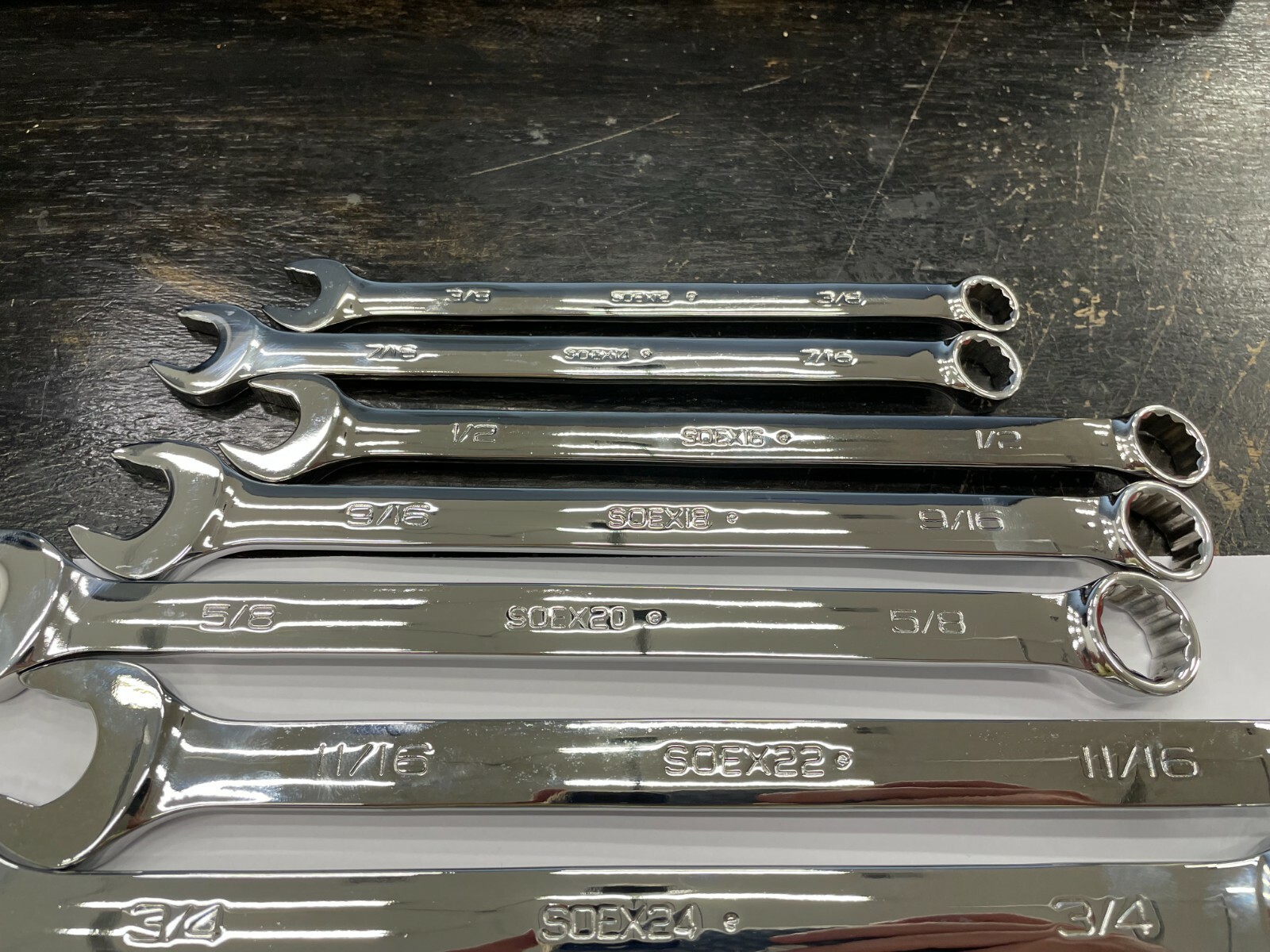 Snap-on Tools USA NEW 11pc SAE 12pt Flank Drive Plus Combo Wrench Set ...