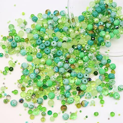 Lime Green Glass Beads Jewelry Making Kit, Light Green Light green