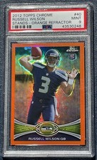 2012 Topps Chrome #40 Russell Wilson Rookie Card ORANGE REFRACTOR PSA 9 RC. rookie card picture