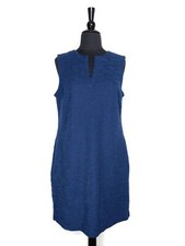 Liz Claiborne Sleeveless Blue Knee Length Shift Dress Size PM