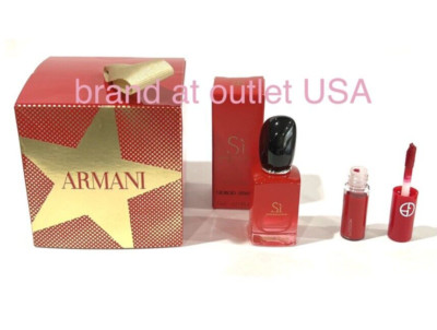 Giorgio Armani Si Passione Eau De Parfum 0.24 & Lip Maestro 400 Intense Gift Set
