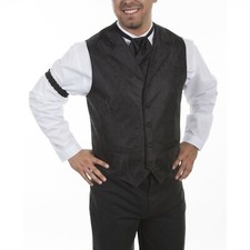 Scully Men's Black Classic Paisley Vests RW093-BLK