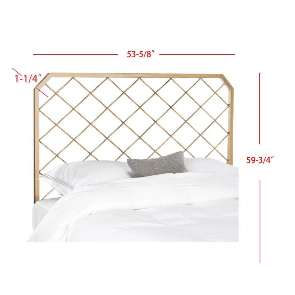 SAFAVIEH Stitch Metal Lattice Headboard | Antique Gold | Queen | - Image 2 of 4