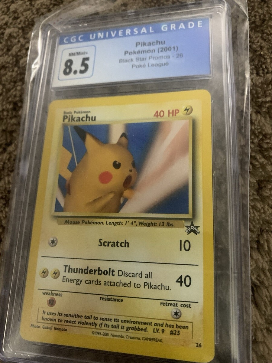 Pikachu #26 Pokemon 2001 Black Star Promo Pokemon League CGC 8.5