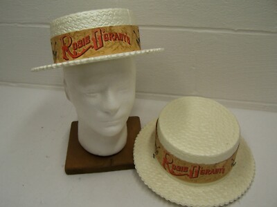 VINTAGE ''ROSIE O'GRADY'S GOOD TIME EMPORIUM'' STYROFOAM STRAW SKIMMER HAT ORLANDO