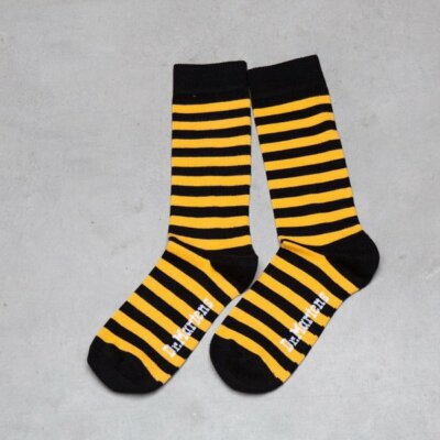 Dr Martens THIN STRIPE COTTON BLEND SOCKS MS YELLOW+BLACK S/M UK
