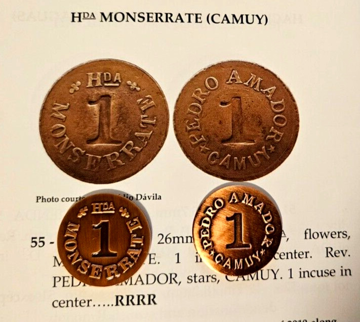 1 ALMUD HACIENDA MONSERRATE CAMUY PUERTO RICO Authorized remake ficha token cafe