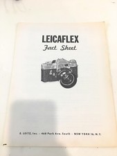 Vintage Leica Leitz Leicaflex Fact Sheet Photography Brochure Bodies Lenses