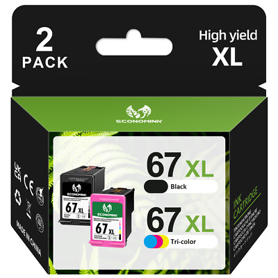 1-3 Pack 67-XL 67XL XXL Black Color Ink for HP Deskjet 4155e Plus 4122 4132 4155